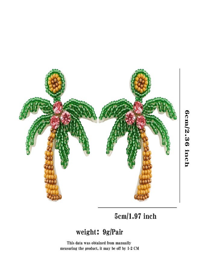 eartif Coconut Palm Tree Dangle Earring Summer Holiday Hawaii Gift Beach Theme Jewelry handmade beaded jewelry Gifts Funny Earrings (Coconut Palm Tree) - Image 4